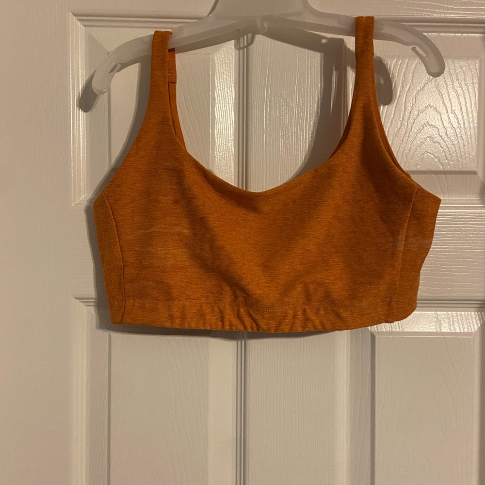 Orange outdoor voices sports bra